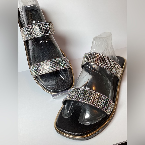 Boutique Shoes - Sparkling Rhinestone Slide Sandals